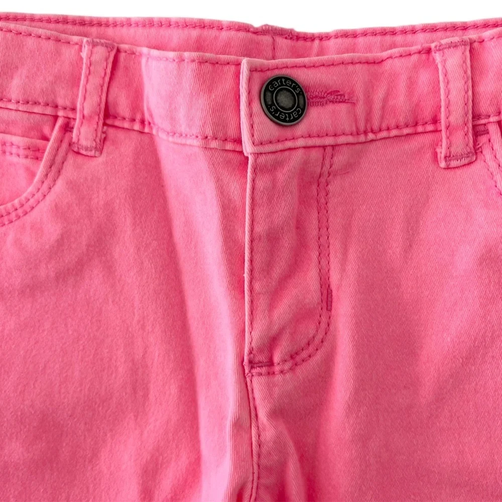 Carter's Denim Pink Mid-Length Kids Shorts with Rolled Cuffs | Toddler Girl 3T